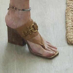 Donald Pliner Square-Toe Block Heel Sandal